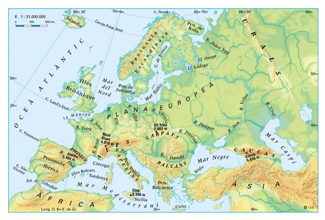 mapa de europa fisico  los nombres mapa fisico images