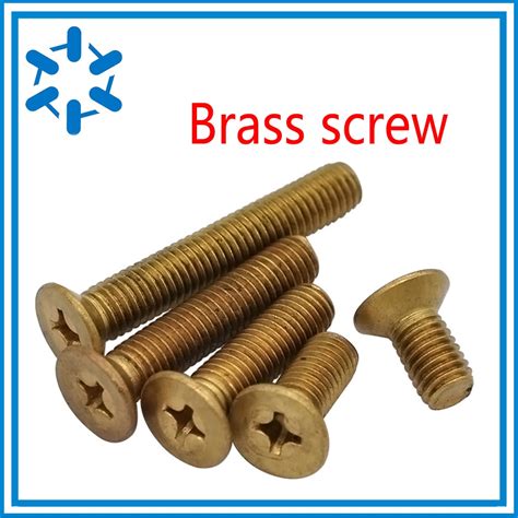 100pcs Lot M4 Brass Flat Head Screw Brass Cross Recessed Countersunk