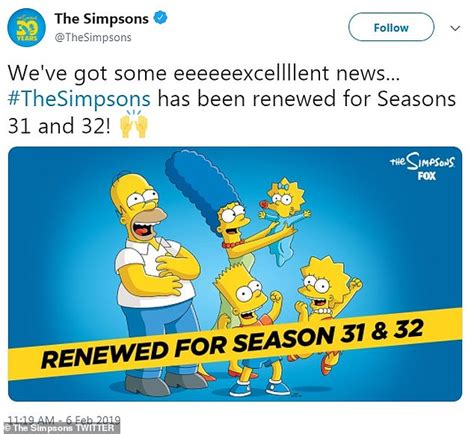 the simpsons gets renewed by fox for seasons 31 32 and