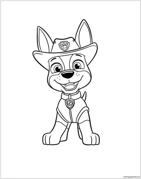 tracker  paw patrol coloring pages cartoons coloring pages