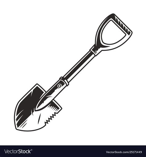 vintage black shovel template royalty  vector image