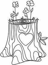 Coloring Stump Embroidery Tree Grows Designs Patterns Hand Awesome Trees Sweet Trunk Heart Unique Flowers Pages Carved Color Designlooter Mujer sketch template