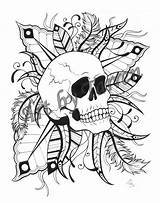 Coloring Pages Skull Printable Skulls Sugar Girly Adults Print Awesome Cool Adult Flaming Colouring Feathers Tattoo Color Tribal Animal Tarren sketch template