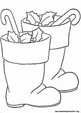 Christmas Boots Santa Printable Coloring Pages Templates Crafts sketch template