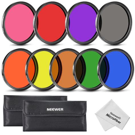 neewer pcs mmmm complete full color lens filter set  camera lens  filter thread