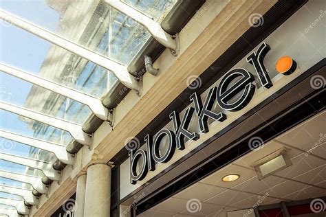 blokker logo   storefront entrance editorial stock photo image  business building