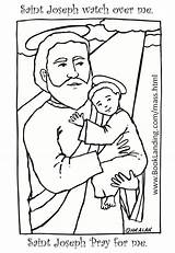 Coloring Joseph St Pages Saint Mass Catholic Color Getcolorings sketch template
