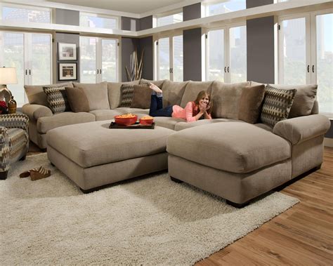 inspirations sectional sofa  oversized ottoman