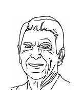 Coloring Reagan Ronald Presidents Pages sketch template