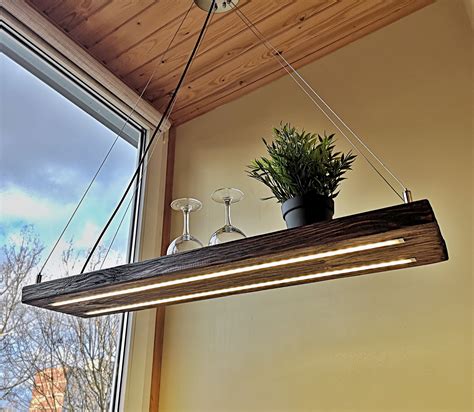 led wooden light hanging light rustic lighting industrial pendant
