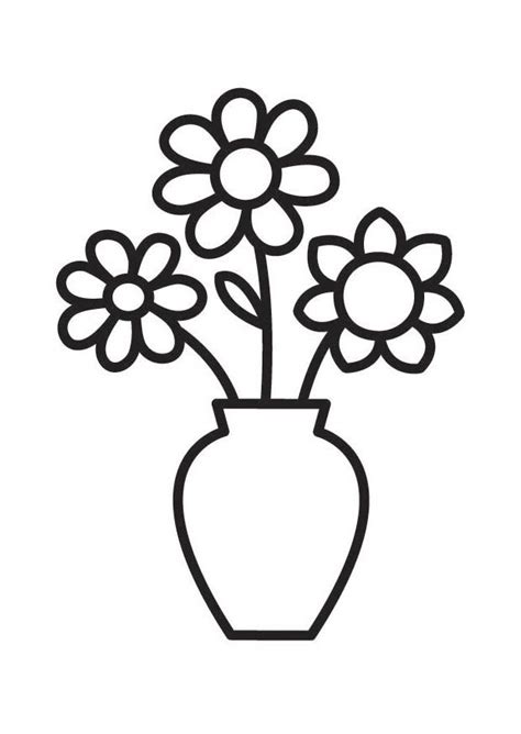 flower vase coloring pages flower vase drawing flower coloring pages