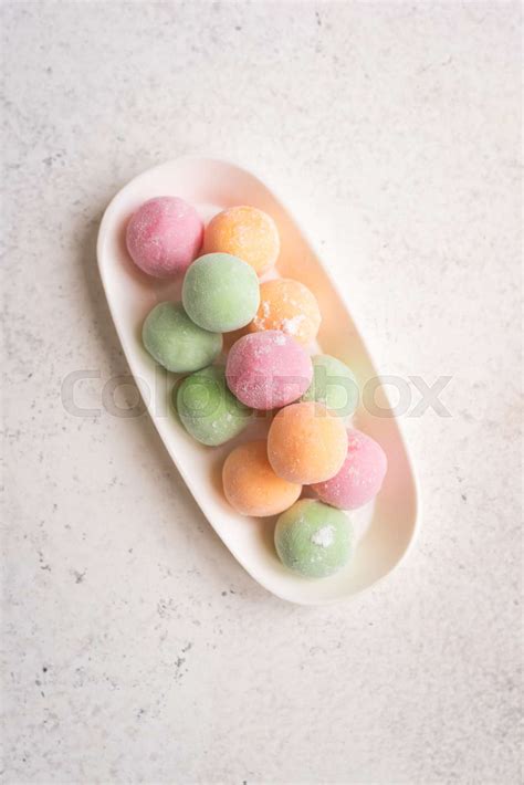 mini mochi dessert stock image colourbox