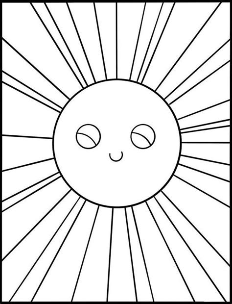 kids coloring page  happy cute sun printable coloring etsy kid coloring page sun