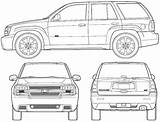 Trailblazer Chevrolet Blueprints Clipart 2006 Suv Blueprint Car Clipground Views 3d Model Benz Mercedes sketch template
