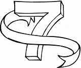Zahl Ausmalbild Dibujo Numeros Siete Número Ausdrucken sketch template