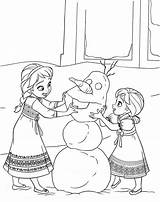Coloring Olaf Frozen Pages Printable Sisters Elsa Anna Snowman Build Kids Colouring Color Do Sister Print Big Movie Disney Wanna sketch template
