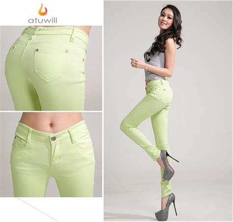 Candy Color Jeans Womens Pencil Pants Size 25 34 Hot Woman