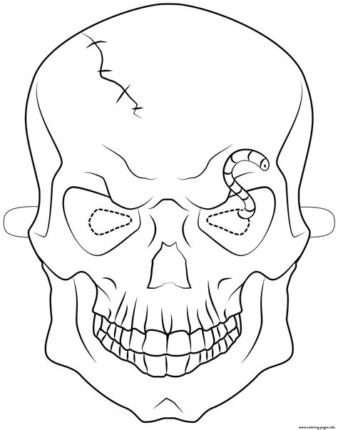 halloween skull mask outline halloween coloring page printable