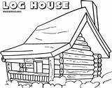 Log House Coloring Cabin Pages Colorings Template sketch template