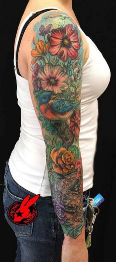 30 Fabulous Floral Sleeve Tattoos For Women Tattooblend