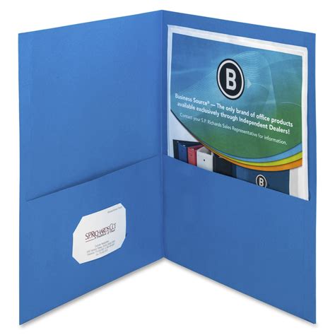 business source letter recycled pocket folder