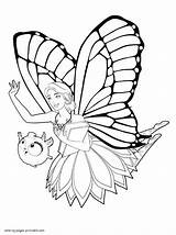 Barbie Coloring Mariposa Pages Printable Girls Fairy Princess sketch template