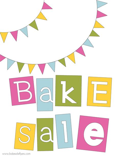 bake sale flyer template word  personalize print  publish