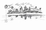 Angkor Cambodia sketch template