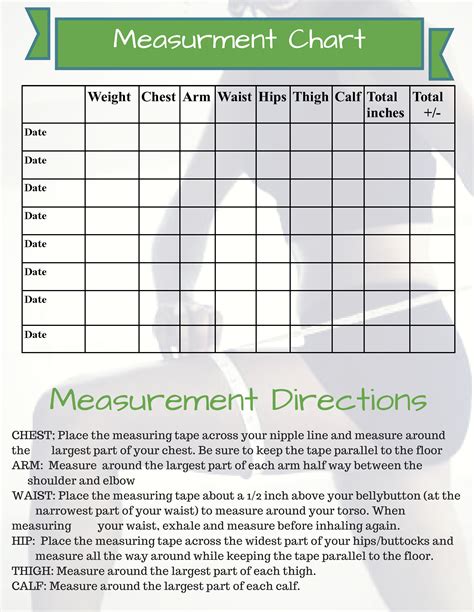 fitness measurement templates  allbusinesstemplatescom