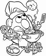 Patate Monsieur Kolorowanki Bulwa Barbecue Cooks Pokolorujmy sketch template