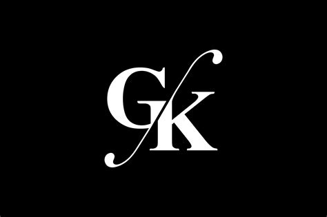 gk monogram logo design  vectorseller thehungryjpegcom