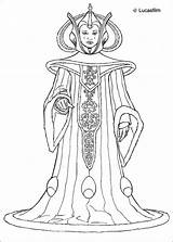 Amidala Queen Coloring Pages Wars Star Hellokids Print Color sketch template