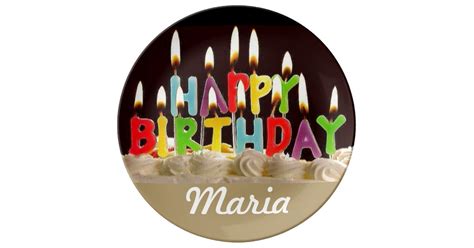 happy birthday maria plate zazzle