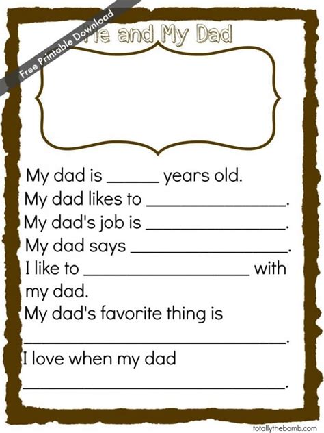 printable fathers day crafts  preschoolers templates