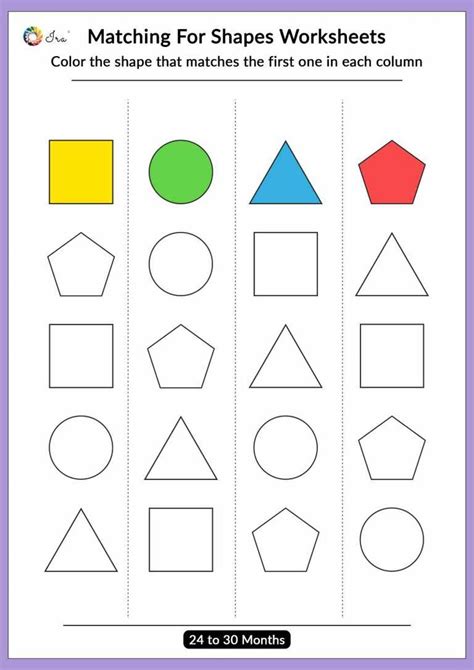 matching shapes activity  pre kindergrarten   shapes matching