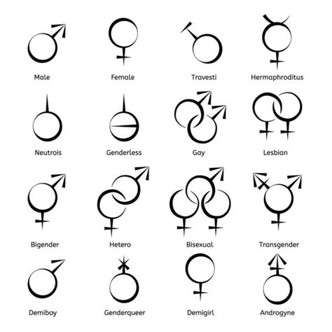 Vector Outlines Icons Of Gender Symbols — Stock Vector © Meon 143540825