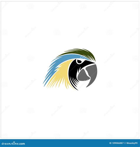 macaw parrot head logo vector logo   company  group  bird lovers stock vector