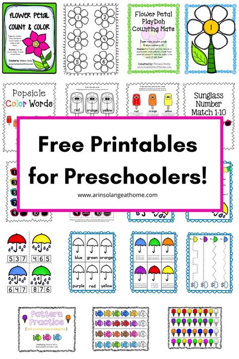 preschool printables arinsolangeathome  preschool