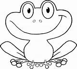 Frog Cute Cartoon Kids Coloring Drawing Outline Pages Frogs Line Drawings Draw Clipart Simple Easy Clip Printable Deere John Cliparts sketch template