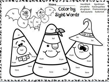 color  sight words october edition kindergarten fun halloween