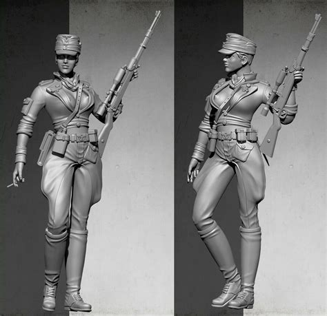 1 35 Resin Figure Model Kit German Sexy Female Sniper Beautiful Soldier