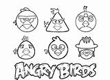 Angry Birds Coloring Pages Kids Small sketch template