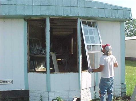 replace  leakyrotten bay window mobile home repair