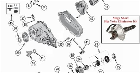 process np transfer case parts exploded view diagram  process np transfer case