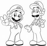 Mario Coloring Pages Brothers Luigi Super Bros Printable Color Colouring Print Kids Drawing Sheets Brother Deviantart Smash Mansion Cartoon Characters sketch template