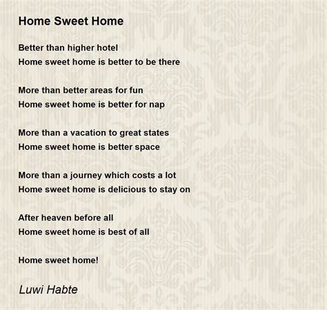home poem printable