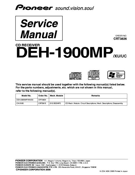 pioneer deh mp service manual  schematics eeprom repair info  electronics experts