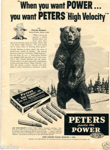 print ad peters high velocity   springfield charlie madsen kodiak bear kodiak bear