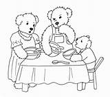 Bears Goldilocks Three Coloring Pages Printable Color Print Getdrawings Getcolorings Colorings sketch template