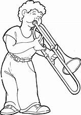 Trompetista Coloring Trumpeter sketch template